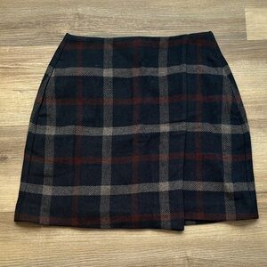 Uniqlo Navy and Red Plaid Mini Skirt